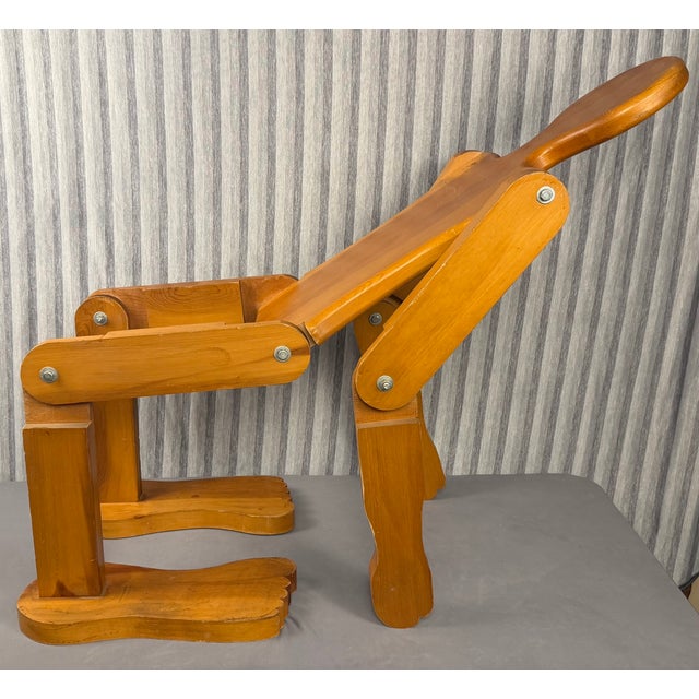 Mid 20th Century Folk Art Life Sized Articulating Wood Man Sculpture For Sale - Image 9 of 9