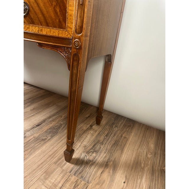 Brown Vintage Federal Style Bow Front Mahogany Sideboard by Paine Furniture Boston For Sale - Image 8 of 10