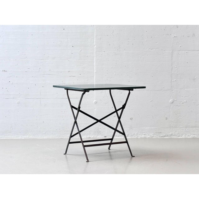 Vintage Folding Table in Metal with Cast Iron Frames, 1950s For Sale - Image 5 of 16
