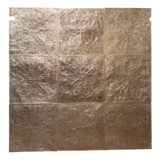 Repoussé Metal Wall Cladding Panels, 20th Century, Set of 20 For Sale