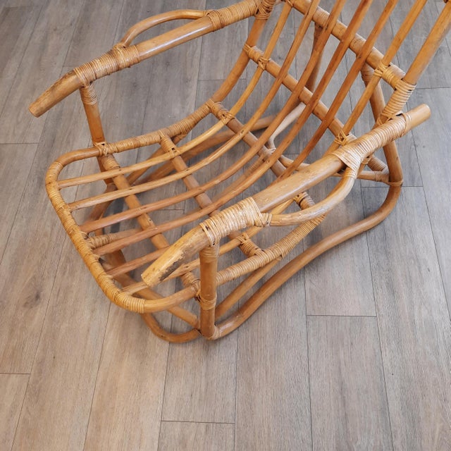 Vintage Rattan Lounge Chairs, 1980s, Set of 2 For Sale - Image 6 of 12