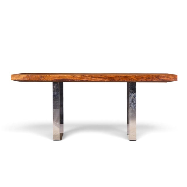 Roger Sprunger for Dunbar Mid Century Rosewood and Chrome Executive Desk This desk measures: 72 wide x 32 deep x 29.5...