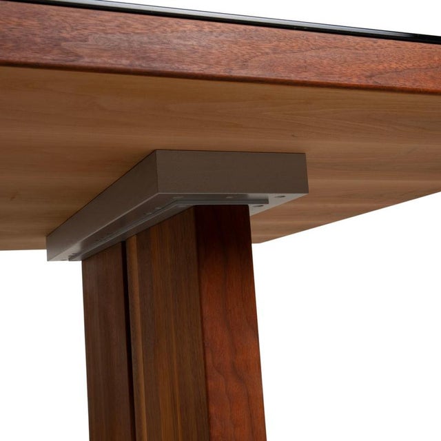 Black and Brown Dining Table in Wood and Glass by Rolf Benz For Sale - Image 4 of 11