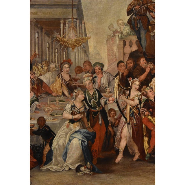 Circle of Frans Francken II Anversa, The Feast of Belshazzar, 1650, Oil on Canvas For Sale - Image 9 of 16