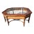 Late 20th Century Wooden Hexagonal Tommy Bahama Style Coffee Table With Glass Top For Sale