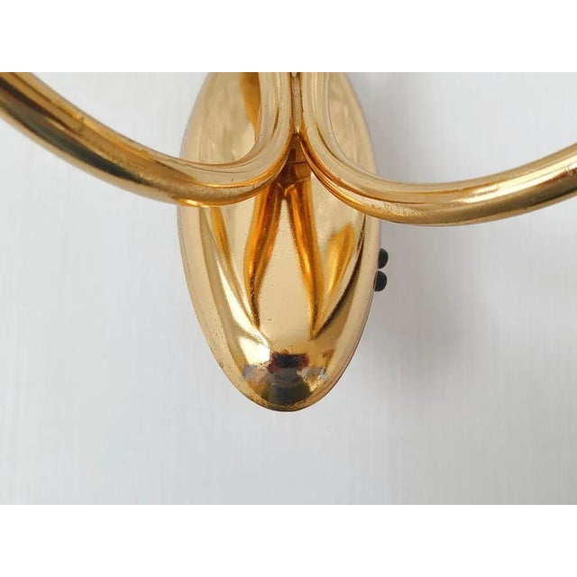 Vintage French Wall Lights in Brass and Glass, 1950, Set of 2 For Sale - Image 4 of 10