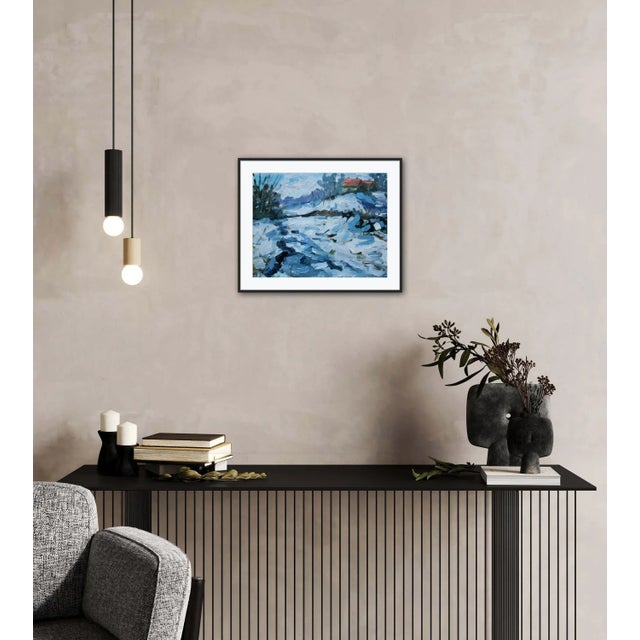 Contemporary Impressionist Winter Landscape Oil Painting For Sale - Image 12 of 12