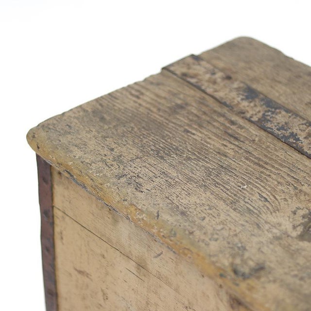Wood Antique Rustic Farmhouse Transport Chest For Sale - Image 7 of 13