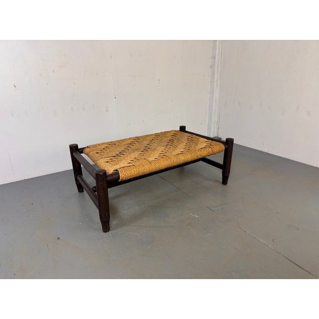 Textile Mid-Century Modern Wabi Sabi Rope Bench, 1960s For Sale - Image 7 of 9
