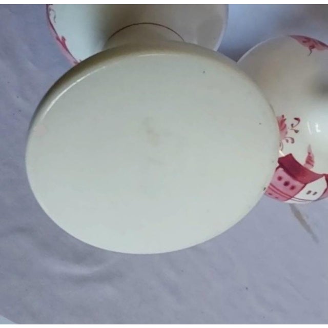 Antique Bohemian Opaline Milk Glass Perfume Bottles, Hand-Painted Enamel, Pair C. 1880–1900 For Sale - Image 4 of 6