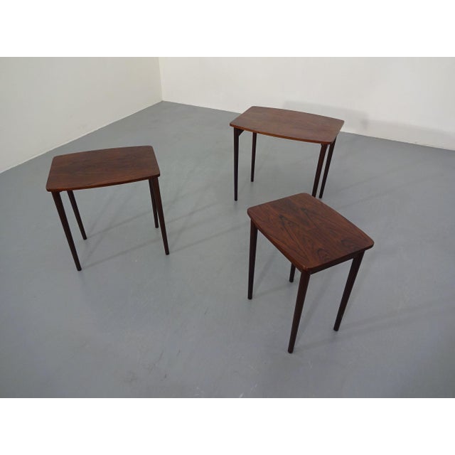 Danish Rosewood Nesting Tables, 1960s, Set of 3 For Sale - Image 4 of 16