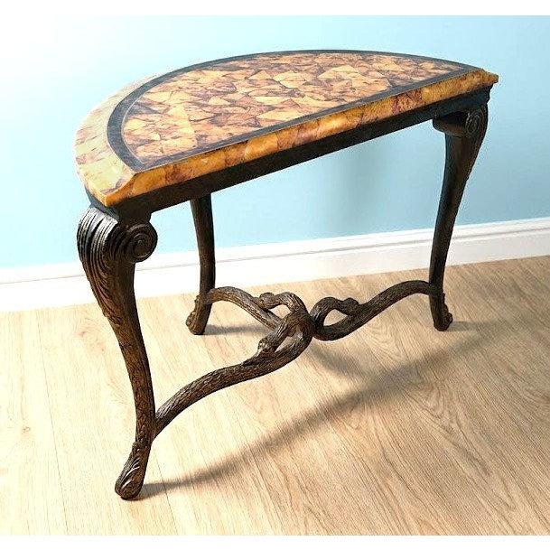 Casa Bique Table - Rare Pen Shell Demi-Lune Console With Swans For Sale - Image 4 of 9