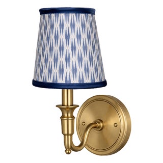 Blue Velvet Weave Sconce Shade For Sale