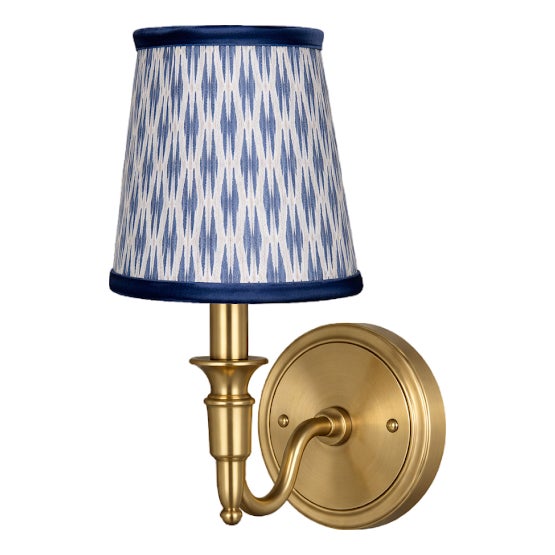Blue Velvet Weave Sconce Shade For Sale