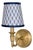 Blue Velvet Weave Sconce Shade For Sale