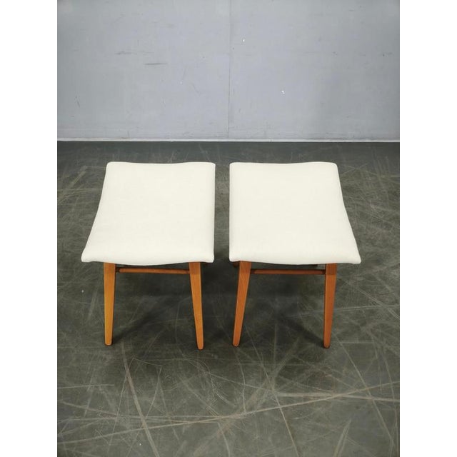 Gold Beech Wood Stools by Závod Malacky, Czechoslovakia, 1970s, Set of 2 For Sale - Image 8 of 12