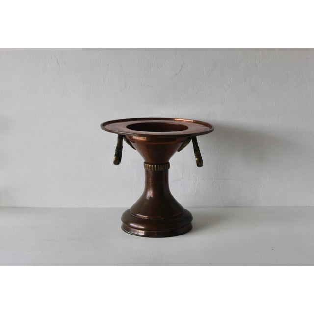 Metal Vintage Ottoman Turkish Style Copper Brass Brazier Planter Side Table For Sale - Image 7 of 14