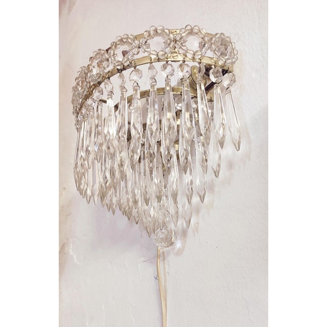 Classic Crystal Wall Lights, France, 1950s, Set of 2 For Sale - Image 13 of 18