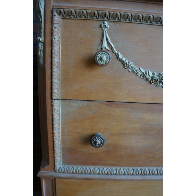 Wood Vintage French Style Highboy Dresser For Sale - Image 7 of 11