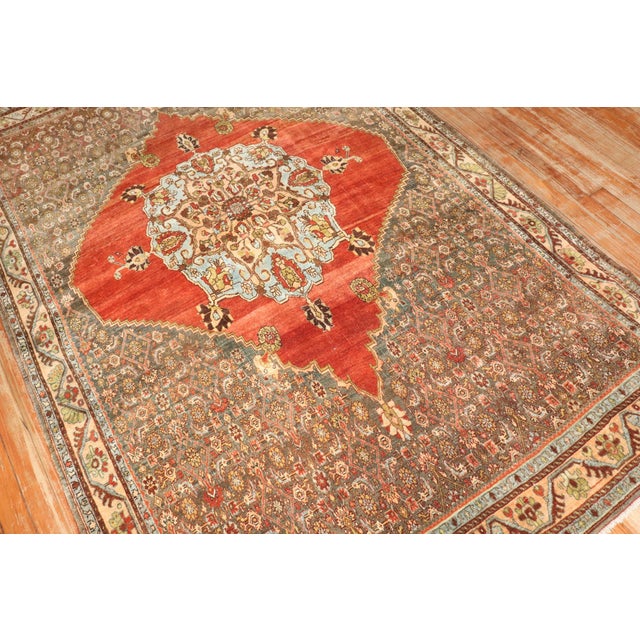 Antique Zabihi Collection Persian Bidjar Iron Fist Rug - 4'8" x 7' For Sale - Image 4 of 9