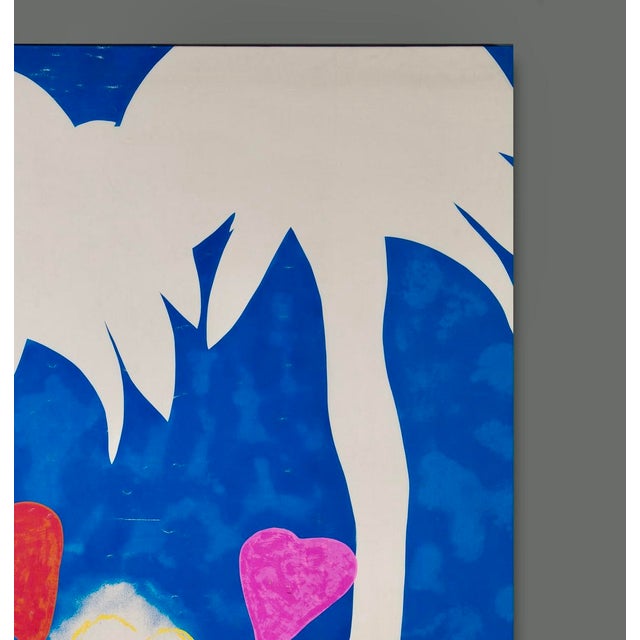 Blue Mario Schifano 1980s Pop Art Signed and Authenticated Artwork For Sale - Image 8 of 10