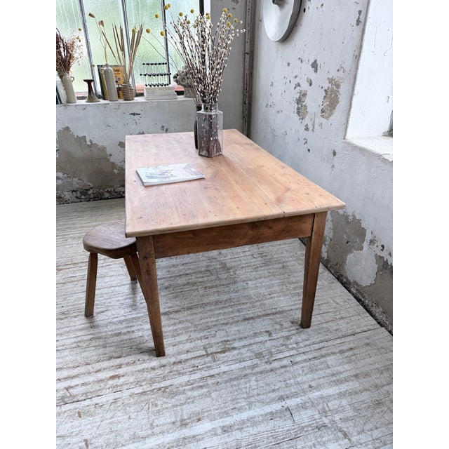Farmhouse Table with Tapered Cherrywood Legs, 1950s For Sale - Image 12 of 18