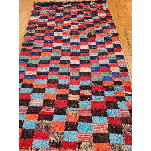Vintage Moroccan Boucherouite Shag Rug, Handwoven Wool & Cotton, 5' X 8' For Sale In Chicago - Image 6 of 12