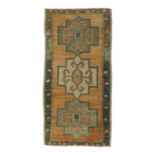 Turkish Mini Rug Oriental Hand Knotted Vintage Rug 1'6" x 3'1" #21235 For Sale