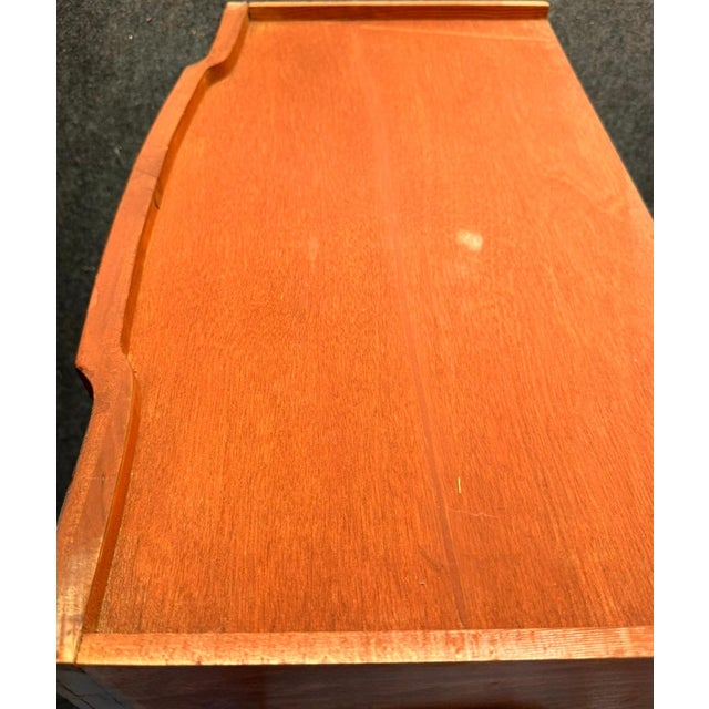 Vintage Louis XV Style Floral Marquetry Bombe Commode With Marble Top For Sale - Image 9 of 18