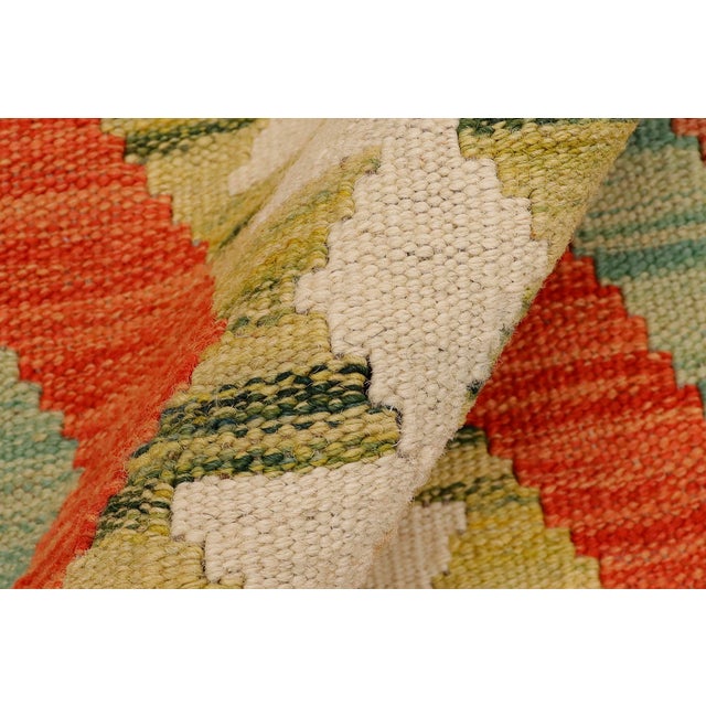 Textile Rustic Turkish Kilim Gray Beige Hand-Woven Wool Rug For Sale - Image 7 of 9