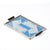 Art Deco Reverse Eglomise Blue & White Geometric Motif in Nickel & Bakelite Tray For Sale - Image 9 of 12