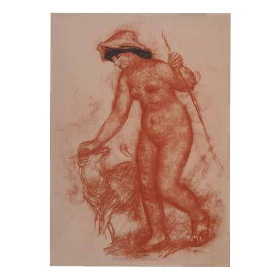 After Auguste Renoir, Nude, Shepherd and Lamb, 1955, Lithograph For Sale
