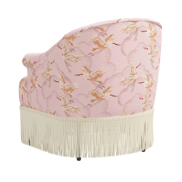 Fringe Chair in Crane Flock Pink For Sale In Chicago - Image 6 of 7