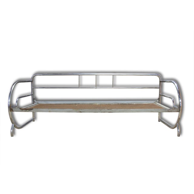 Silver Bauhaus Chromed Sofa attributed Hynek Gottwald, Bohemia, 1930s For Sale - Image 8 of 8