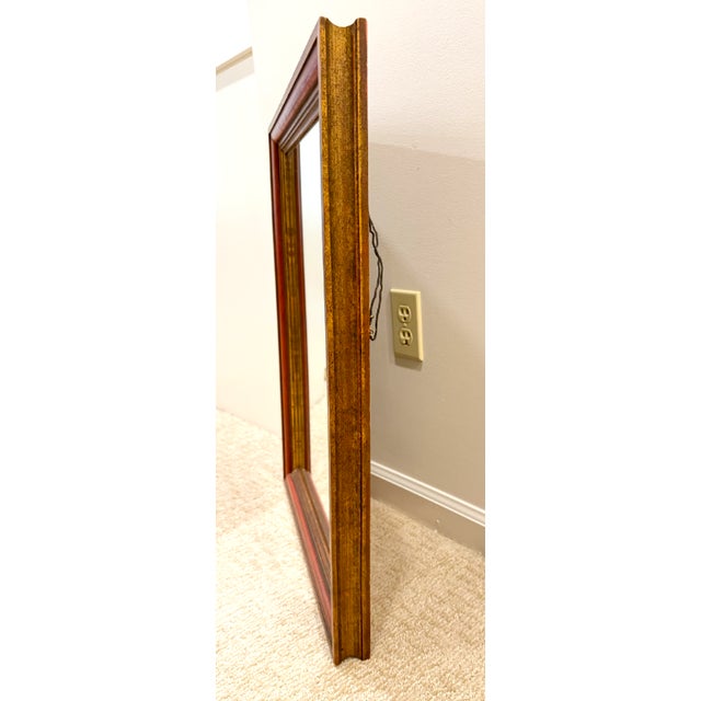 Rustic Red and Gold Vintage Wall Mirror For Sale In Greenville, SC - Image 6 of 14