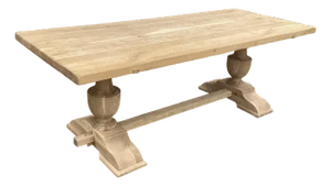 French Solid-Plank Oak Weathered Farmhouse/Monastery Table