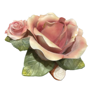Vintage 1970s Floral Ceramic Nightlight, Hand-Painted Rose Motif.
