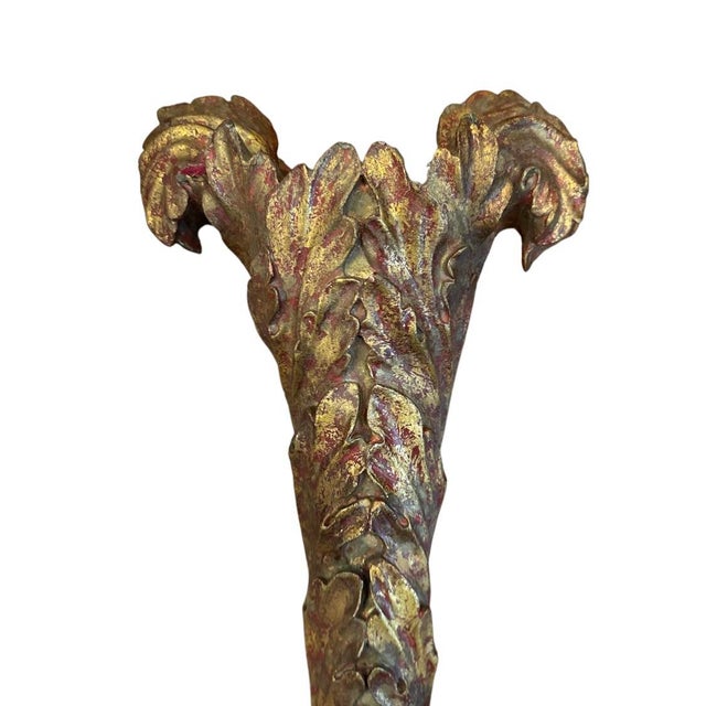 Hollywood Regency Vintage Neoclassical Regency Gilt Plaster Acanthus Leaf Wall Pockets / Gold Leaf Sconces For Sale - Image 3 of 9