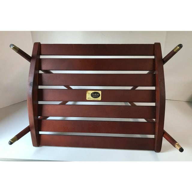 Wood Mid Century Scheibe Wooden Slat Magazine Rack For Sale - Image 7 of 10
