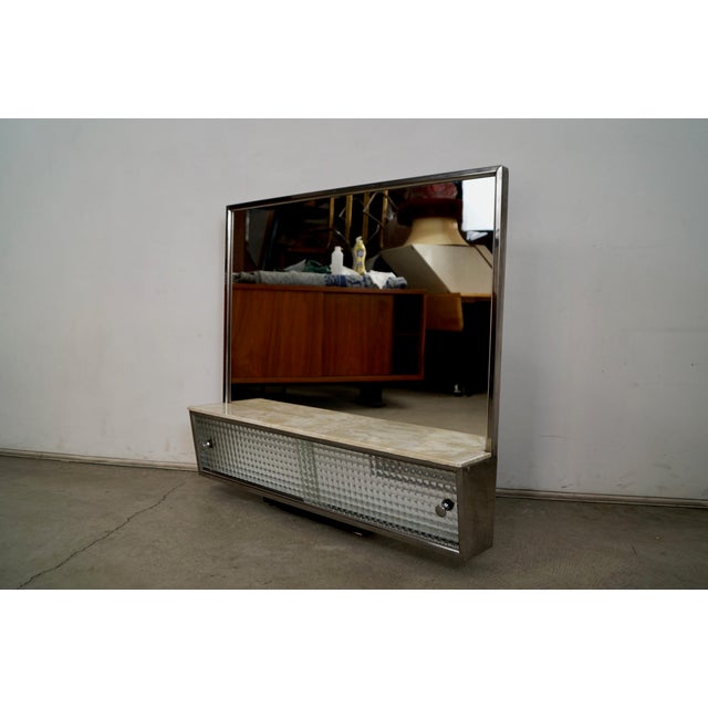 Mid-Century Modern 1950’s Mid-Century Modern Chrome & Glass Medicine Cabinet For Sale - Image 3 of 12