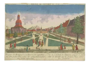 François Xavier Habermann, Illustration of the Town Hall of Batavia Jakarta in the Dutch East Indies, 1770, Print