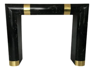 Hollywood Regency Marble and Brass Fireplace Mantel