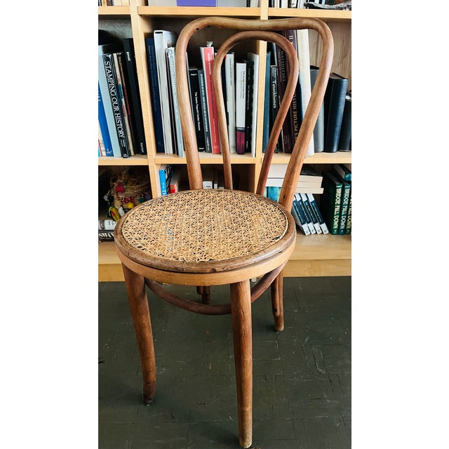 Mid-Century Modern Vintage Bentwood Chair With Ornate Cane Seating Thonet Style For Sale - Image 3 of 7