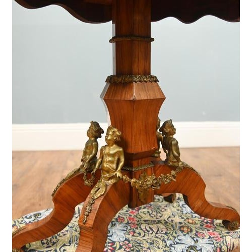 Brown Antique French Napoleon III Centre Table in Kingwood, 1870 For Sale - Image 8 of 15