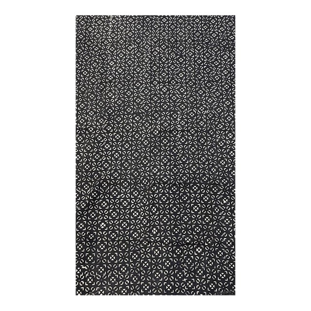 Vintage African Black and White Mud Cloth Textile Mali 63" by 40" For Sale