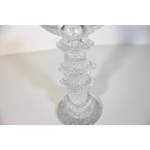 1960s 1960s Iittala Festivo Four Ring Glass Candle Holder by Timo Sarpaneva Finland, Danish Modern Brutalist Style Mid Century Modern MCM For Sale - Image 5 of 7