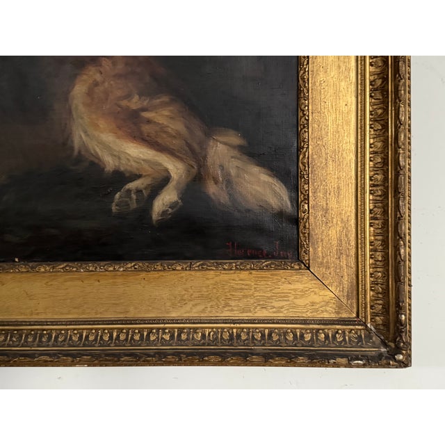 1900 - 1909 Antique English Oil Painting of a Collie by Florence Jay, Early 20th Century For Sale - Image 5 of 8