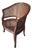 20th Century Louis XV Half-Moon Rattan and Hardwood Armchair For Sale