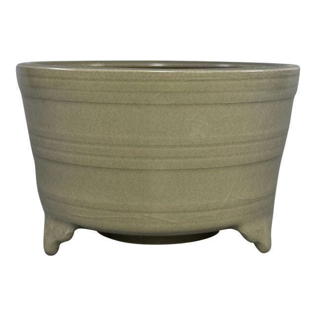 Vintage‑Style Chinese Longquan Celadon Tripod Censer For Sale