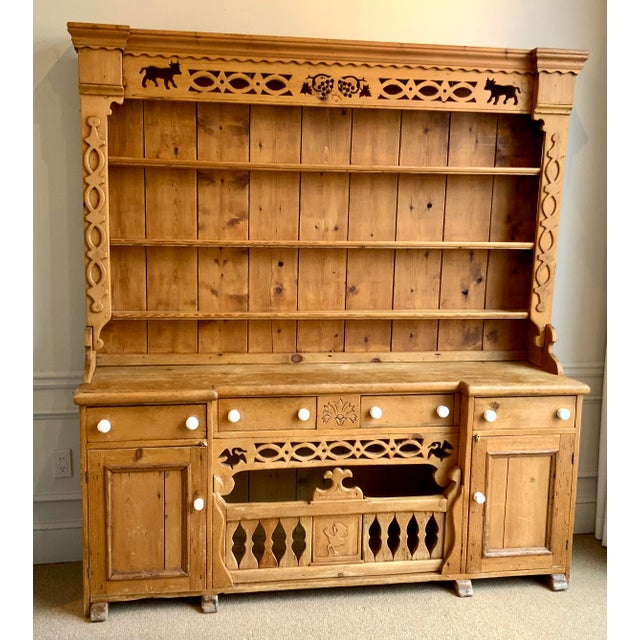 Late 1800’s Antique English Pine Sideboard and Hutch Chairish